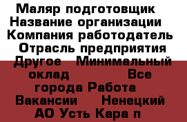 Маляр-подготовщик › Название организации ­ Компания-работодатель › Отрасль предприятия ­ Другое › Минимальный оклад ­ 20 000 - Все города Работа » Вакансии   . Ненецкий АО,Усть-Кара п.